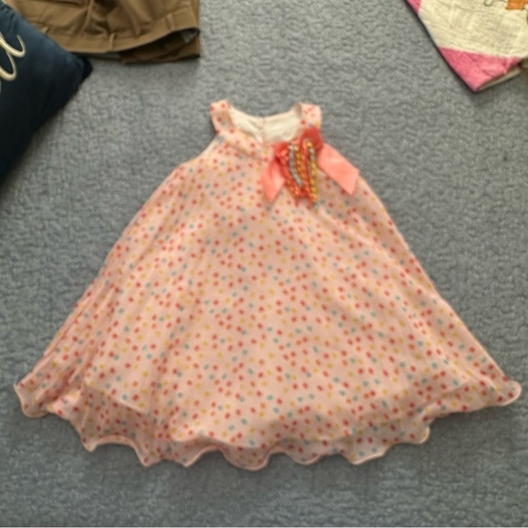 Iris & Ivy Dress Polka Dot Pleated Princess Bow Sleeveless Size 4 - Picture 3 of 8